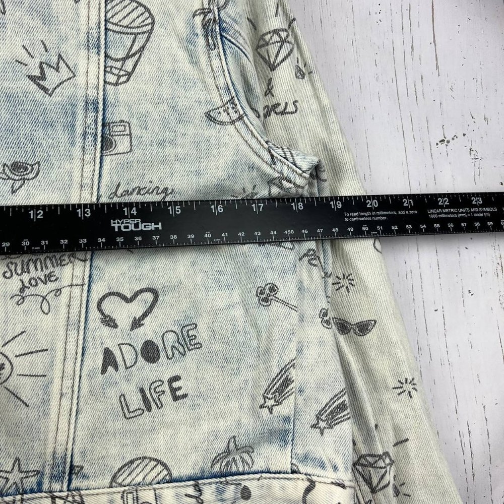Mavi Small Printed Cropped Fit Stretchable Denim Jeans Jacket White Women New - Picture 7 of 9